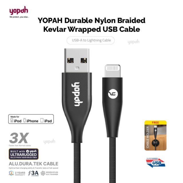 Yopah kevlar USB A to Lightning Cable